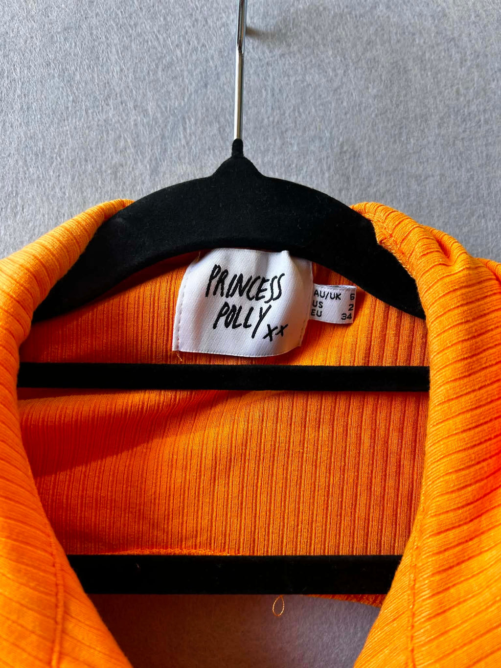Princess Polly Ribbed Midi Dress - Orange Button Down - Image 2