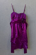 Ice Purple Satin Spaghetti Strap Dress With Rosette Detail - Size S - Image 1