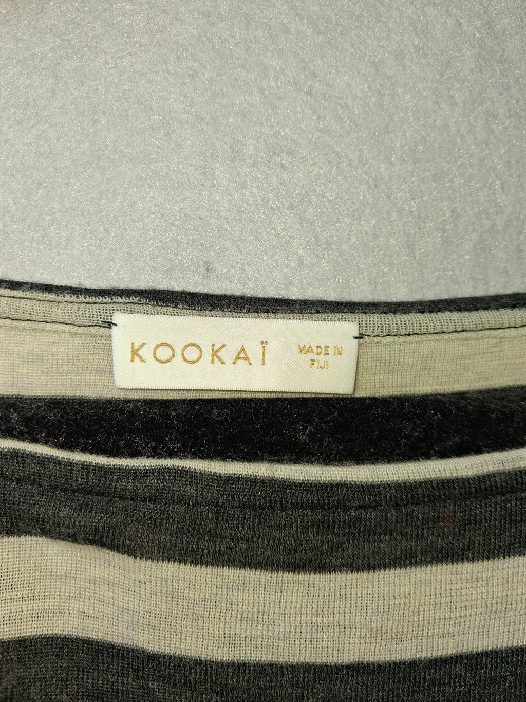 Kookai Women's Black and White Striped Long Sleeve Crop Top - Image 2