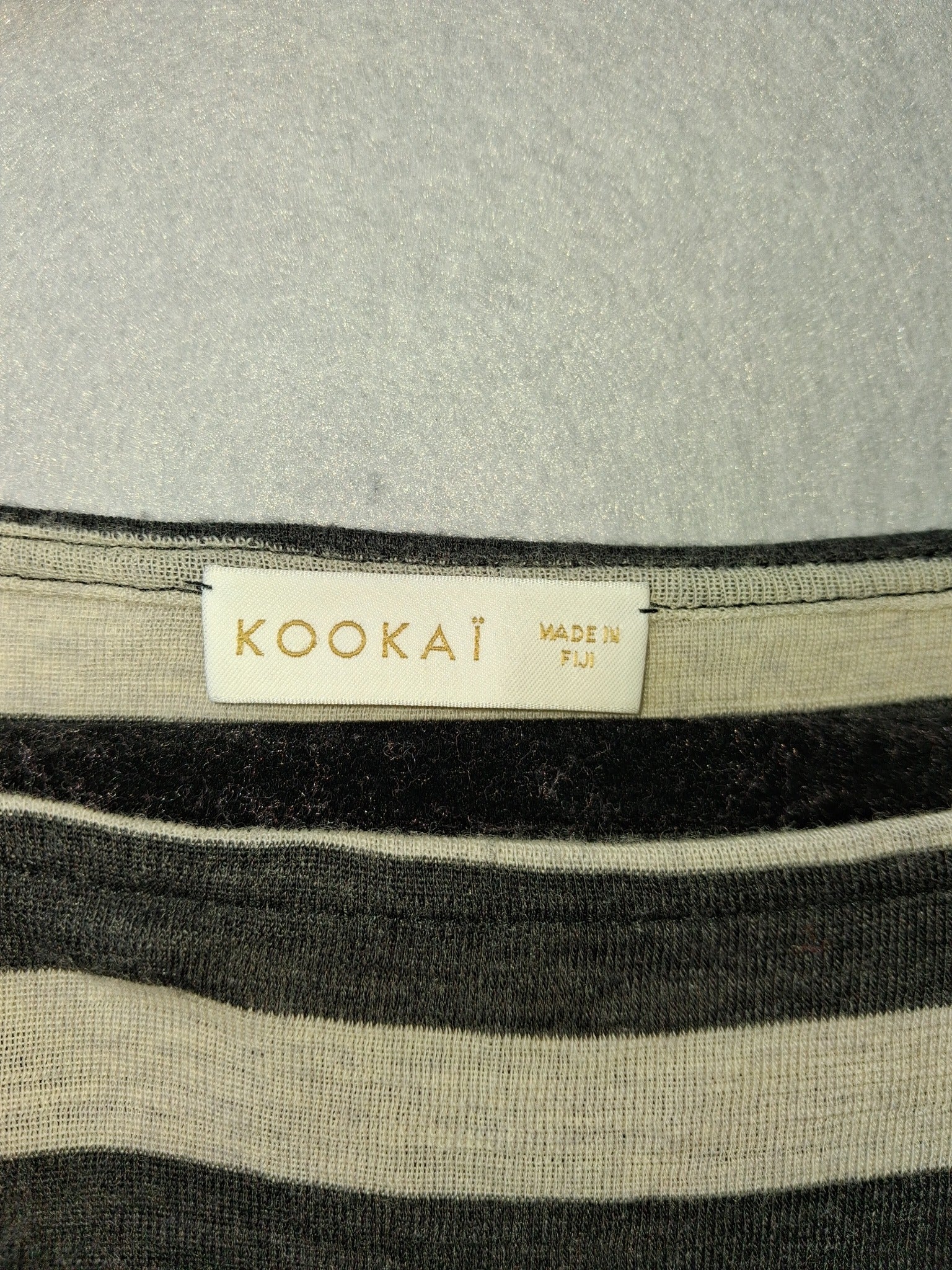 Kookai Women's Black and White Striped Long Sleeve Crop Top - Image 2