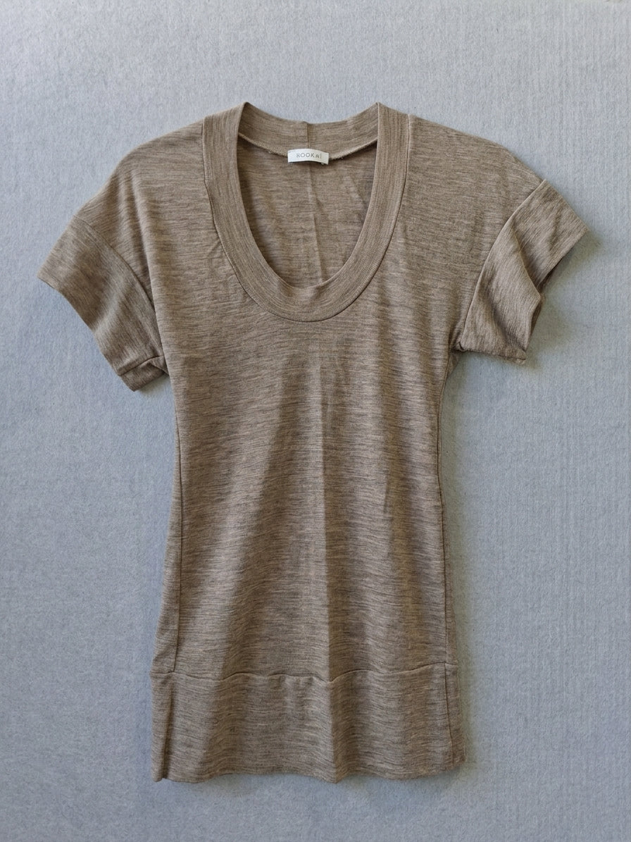 Kookai Women's Scoop Neck Short Sleeve T-Shirt - Brown - Image 1