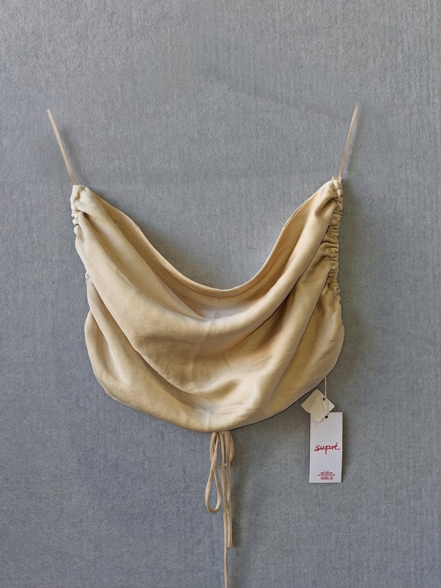 Supré Ruched Cowl Neck Crop Top - Champagne Gold Size 14 NWT - Image 1
