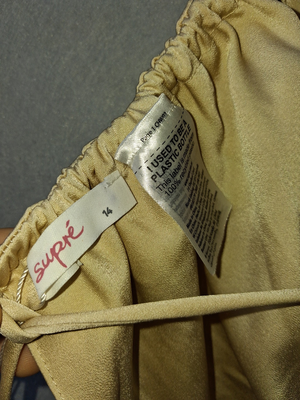 Supré Ruched Cowl Neck Crop Top - Champagne Gold Size 14 NWT - Image 3