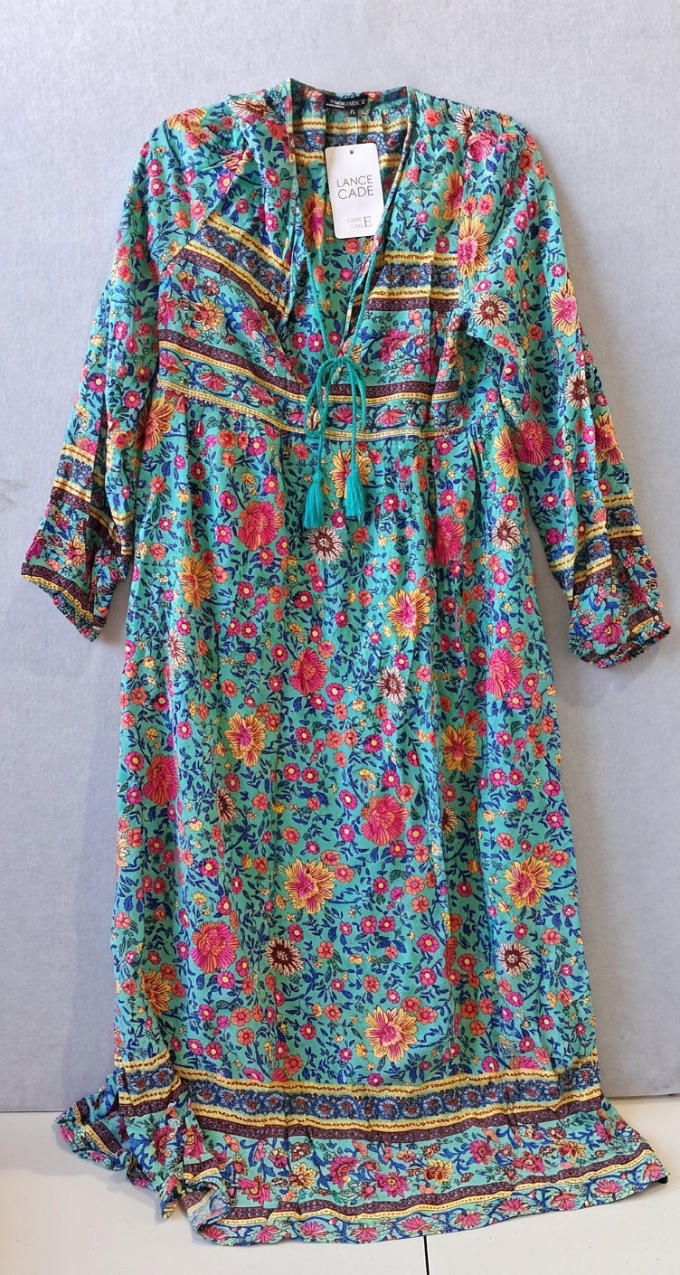 Lance Cade Floral Boho Tassel Dress - Size Medium - Image 1