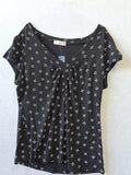 Jeanswest Essentials V-Neck Top - Black & White Star Print XXL - Image 1
