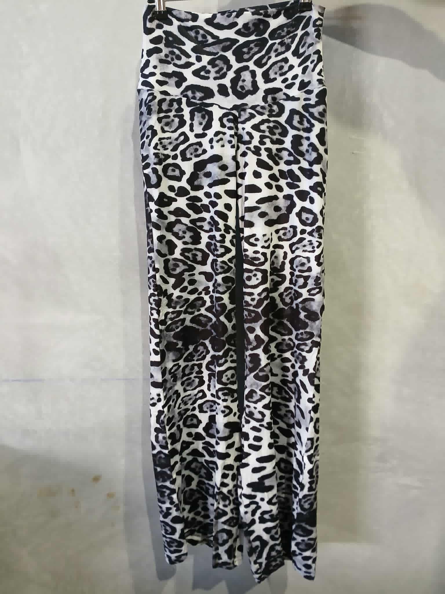 High Waisted Bootleg Pants - Soft to Touch - Ash Primal Pattern - Size M & L
