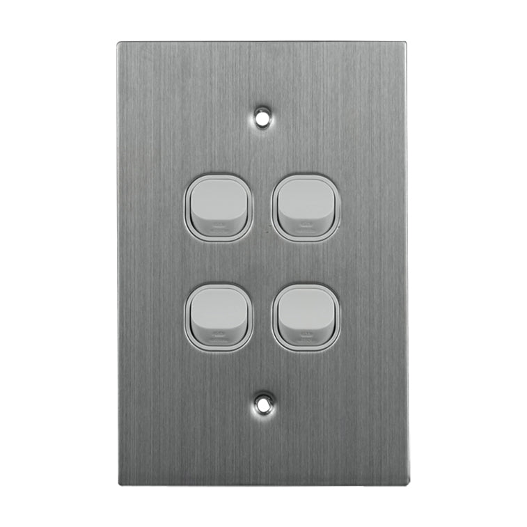 Stainless Steel Switchplates - White - Multiple Variants