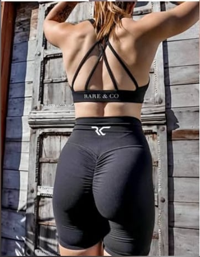 Black Mid Thigh Tights - Legging Shorts