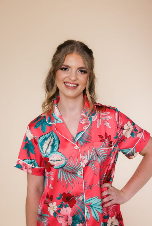 Luxury Pyjama Set - Hibiscus Dreams