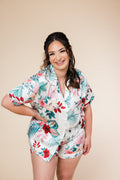 Luxury Pyjama Set - Hibiscus Dreams Pearl